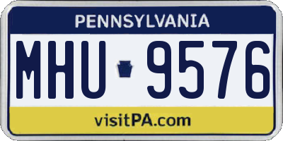 PA license plate MHU9576