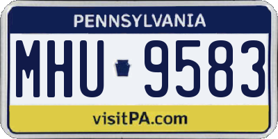 PA license plate MHU9583