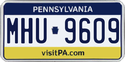PA license plate MHU9609