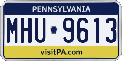 PA license plate MHU9613