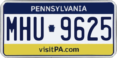 PA license plate MHU9625