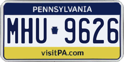 PA license plate MHU9626