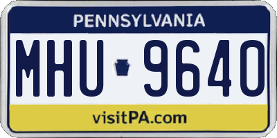 PA license plate MHU9640