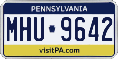 PA license plate MHU9642