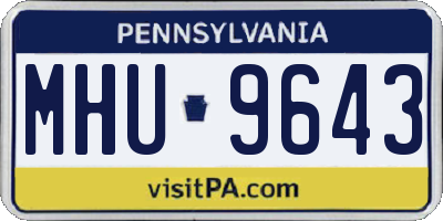 PA license plate MHU9643