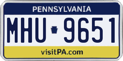 PA license plate MHU9651