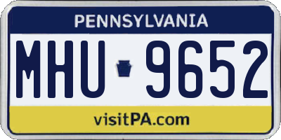 PA license plate MHU9652
