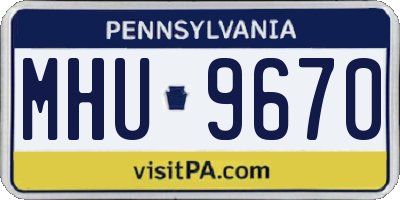 PA license plate MHU9670