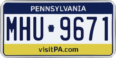 PA license plate MHU9671