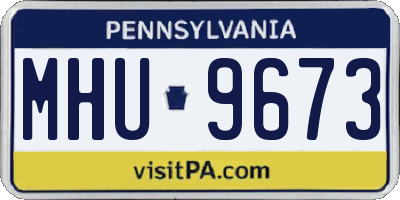 PA license plate MHU9673