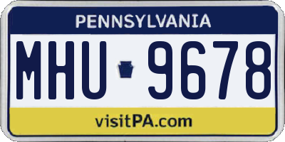 PA license plate MHU9678