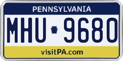 PA license plate MHU9680