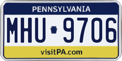 PA license plate MHU9706