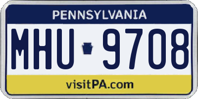 PA license plate MHU9708