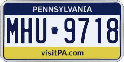 PA license plate MHU9718
