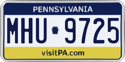 PA license plate MHU9725