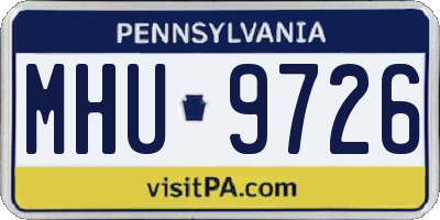 PA license plate MHU9726