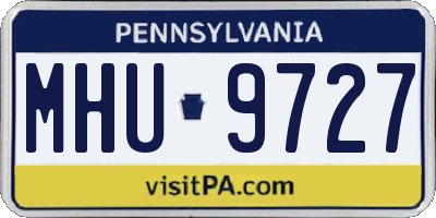 PA license plate MHU9727