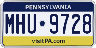 PA license plate MHU9728