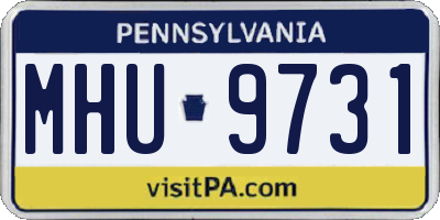 PA license plate MHU9731
