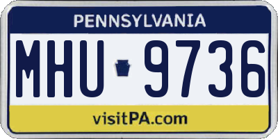 PA license plate MHU9736