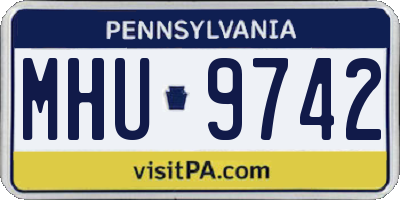 PA license plate MHU9742