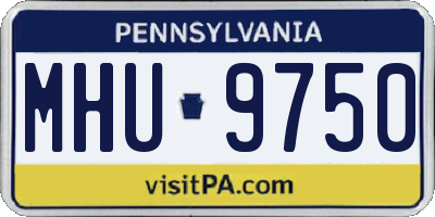 PA license plate MHU9750