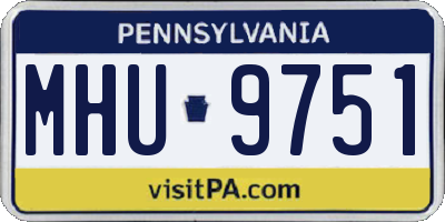 PA license plate MHU9751