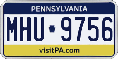 PA license plate MHU9756