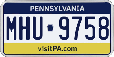 PA license plate MHU9758