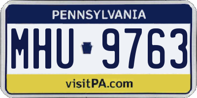 PA license plate MHU9763
