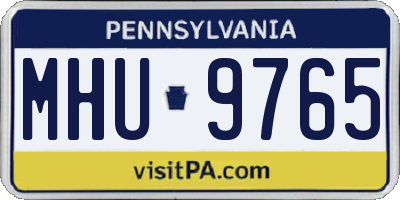 PA license plate MHU9765