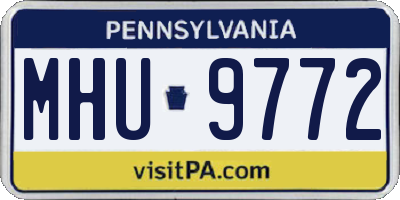 PA license plate MHU9772