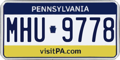 PA license plate MHU9778