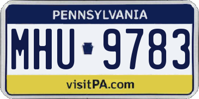 PA license plate MHU9783