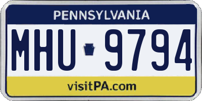 PA license plate MHU9794