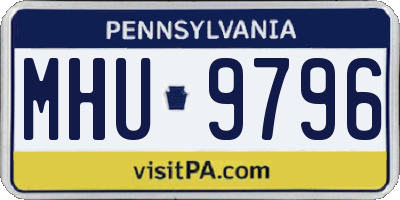 PA license plate MHU9796