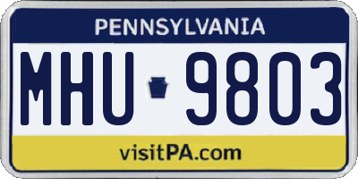 PA license plate MHU9803