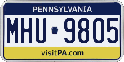 PA license plate MHU9805