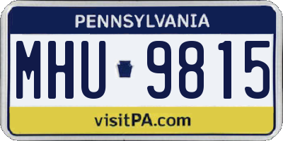 PA license plate MHU9815