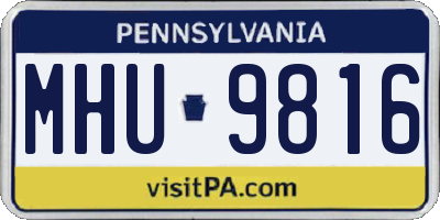 PA license plate MHU9816