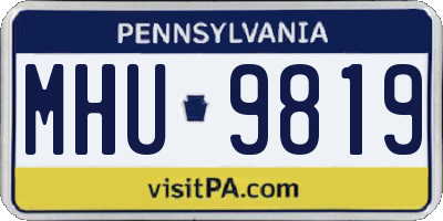 PA license plate MHU9819
