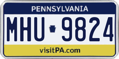PA license plate MHU9824