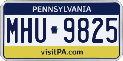 PA license plate MHU9825