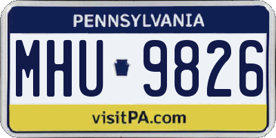 PA license plate MHU9826