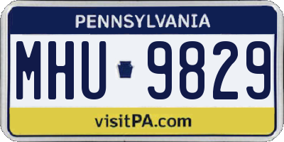 PA license plate MHU9829