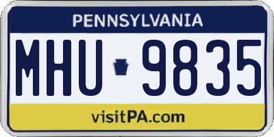 PA license plate MHU9835