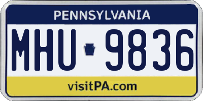 PA license plate MHU9836
