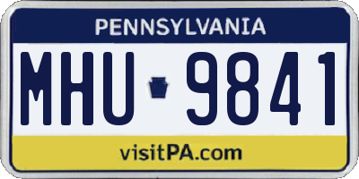 PA license plate MHU9841