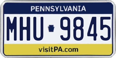 PA license plate MHU9845